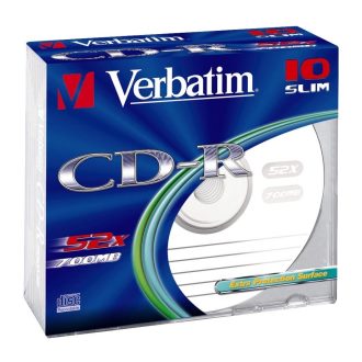 Disk CD-R Verbatim DLP 700MB 52x Crystal, 10xslimbox