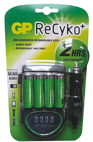 Nabíječka GP AR05GSE + 4x GP2100AAHCB (2100mAh) ReCyko+, 1604205000