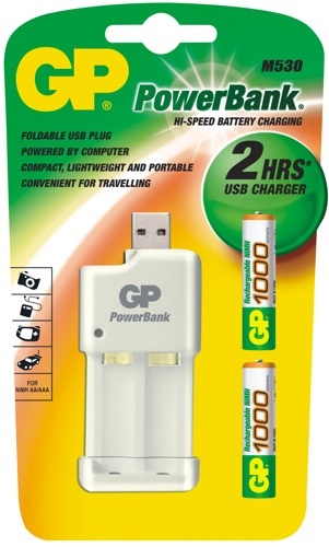 Nabíječka GP PB530USB+2xGP100AAAHC, B00531